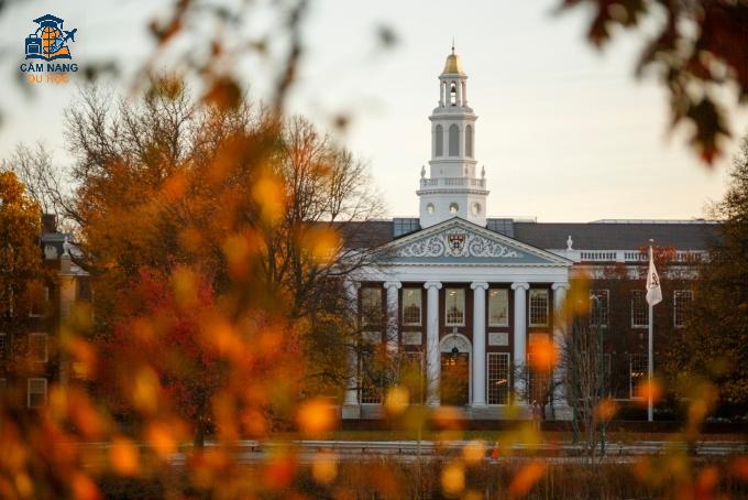 Khung cảnh mùa thu ở trường Kinh doanh, Đại học Harvard, tháng 11/2024. Ảnh: Grace DuVal/Harvard University Fanpage