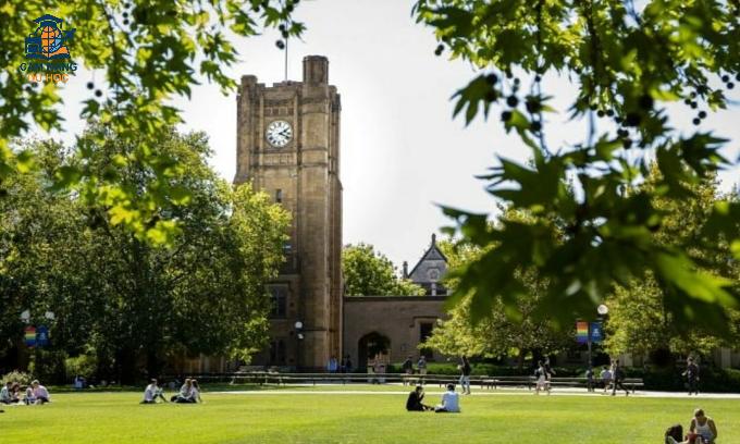 Một góc khuôn viên Đại học Melbourne. Ảnh: The University of Melbourne Fanpage