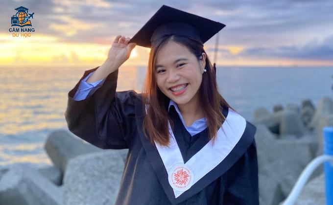 Thanh Hương khi hoàn thành chương trình thực tập ở Đài Loan năm 2024. Ảnh: Nhân vật cung cấp