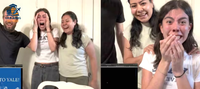 Carrascoza và gia đình xúc động khi nhận tin trúng tuyển vào Yale. Ảnh: TikTok